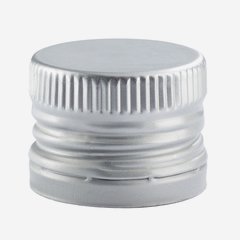 Alum. screw cap with pourer inset, 31,5/24, silver