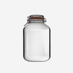Swing top jar 4880ml, white, round
