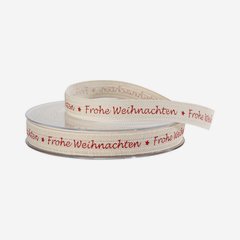 Ribbon made from cotton, "Frohe Weihnachten"