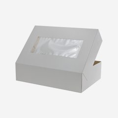Pastry box large, white, window, 280/190/70