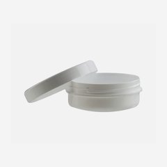 Plastic jar 12ml, white, including screw cap