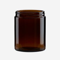 Glass jar 180ml, brown glass, mouth: BAK-63S