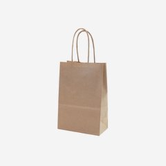 Minibag gift bag with twisted paper handles, brown