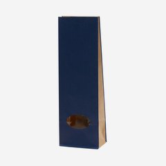 Block bottom bag, brown/blue, window oval