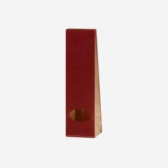 Block bottom bag, brown/red, window oval