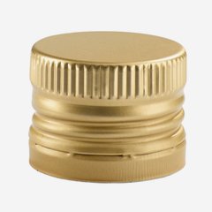 Alum. screw cap with pourer insert, 31,5/24, gold
