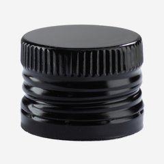 Alum. screw cap with pourer insert, 31,5/24, black