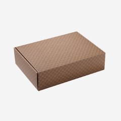 Gift box, brown with structure, 370/262/98