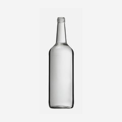 Liquor bottle 1000ml, white, mouth: PP28