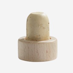 Cork stopper with wooden grip, ø17mm