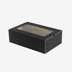 Gift box with open flute,black,window,255/150/80