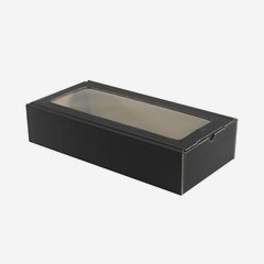 Gift box with open flute,black,window,375/170/83
