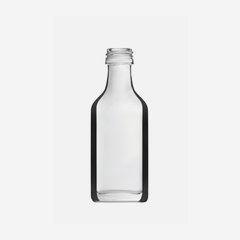 Liquor bottle 20ml, white, square, mouth: PP18