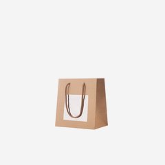 Gift carrier bag, brown, window, 160/80/150