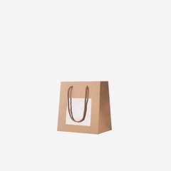 Gift carrier bag, brown, window, 160/80/150