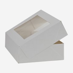 pastry box, white, window