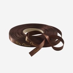 Satin ribbon dark brown, hot-foil "Frohe Ostern"