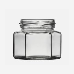 Hexagonal jar 106ml, white, mouth: TO53