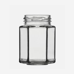 Hexagonal jar 116ml, white, mouth: TO48