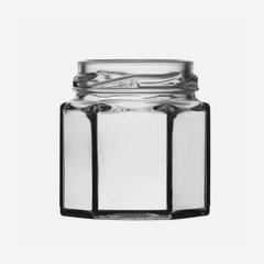 Hexagonal jar 47ml, white, mouth: TO43