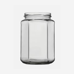 Hexagonal jar 720ml, white, mouth: TO82