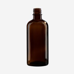 Dropper bottle 100ml, brown, mouth: GL-18