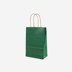 Gift carrier bag, cord handles, green, 140/75/210