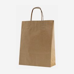 Carrier bag brown with cord handles, neutral