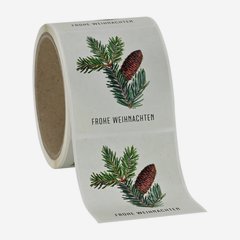 Label Christmas, motive "Fir branch", 65x70mm