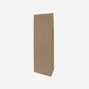 Block bottom bag 100% paper, brown, smaller size