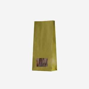 Block bottom bag, light green, window rectangular