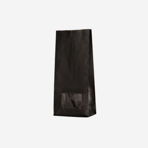 Block bottom bag, black, window rectangular