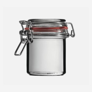 Swing top jar 167ml, white, round