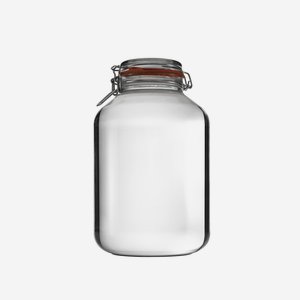 Swing top jar 4880ml, white, round