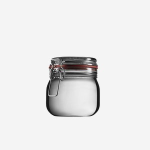 Wire bail jar 634ml, white, round