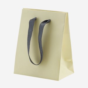 Gift carrier bag with wide ribbon, "Crema"