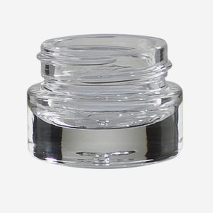 Cosmetic glass jar 5ml, clear glass, heavy bottom