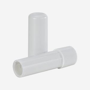 Lippstick tube - cap white matte+bottom part white