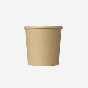 Paper food container, cup 350ml, brown