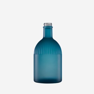 Triest bottle 500ml, blue-mat trans, mouth: GPI28