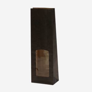 Block bottom bag, black/black, window rectangular