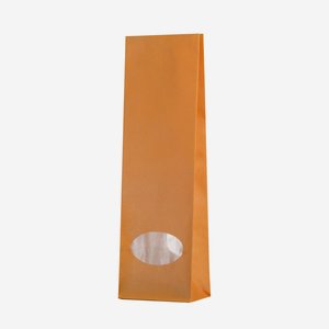 Block bottom bag, orange, window oval