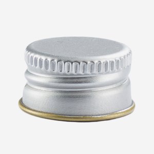 Aluminium screw cap 18mm, silver