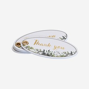 Gift tag "Thank you", 70x35mm, oval