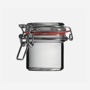 Wire bail jar 125ml, white, round