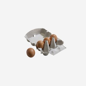 Egg carton for 6 eggs, neutral gray
