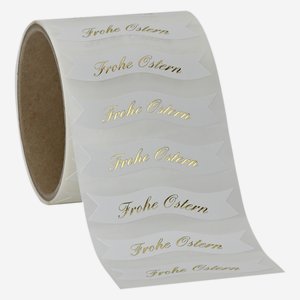 Labels white, lettering "Frohe Ostern"