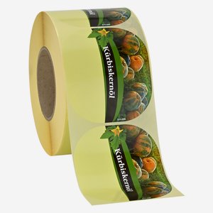 Label „KÜRBISKERNÖL“ (pumpkin seed oil), 92x105mm