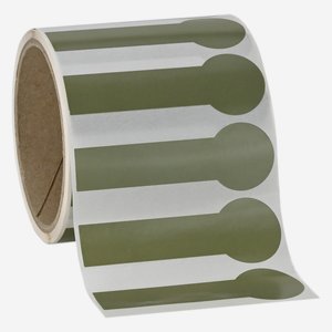 Label banderole with head 28x85mm, olive-green