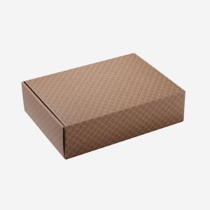 Gift box, brown with structure, 370/262/98